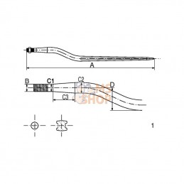 FT15; SHW; Dent de désileuse 36x820 M20; pièce detachée