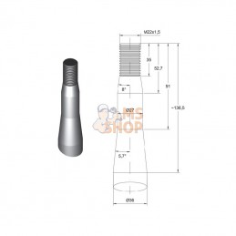 FT26; SHW; Dent de désileuse 36x815 M22 Stoll; pièce detachée