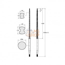 FT3S; SHW; Dent de chargeur L-1100, Ø 36, M22 x 1,5; pièce detachée