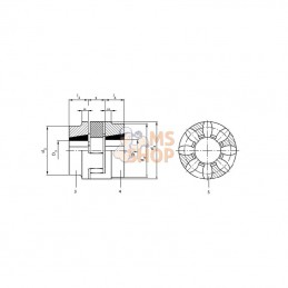 GRMB4255B2; SIT; Moyeu GG 42, TL 1610 B2; pièce detachée