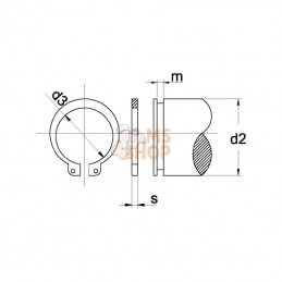 47114; KRAMP; Circlip 14 mm ext.; pièce detachée