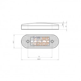 LA30155F; KRAMP; Feu de position LED, rectangulaire, 12-24 V, 115,3x41,3x20 mm, Kramp; pièce detachée