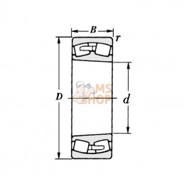 750022207K; SKF; Roulement à rouleaux sphériques 35x72x23 mm, 22207EK SKF; pièce detachée