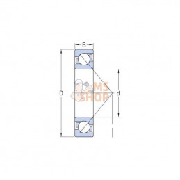 75007207BEP; SKF; Roulement à billes à contact oblique 35x72x17 mm, 7207BEP SKF; pièce detachée