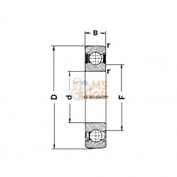 750017262042RS; SKF; Roulement à billes à gorge profonde 20x47x14 mm, 17262042RS1 SKF; pièce detachée