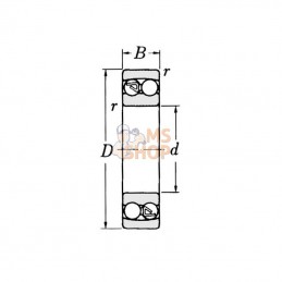 75001309C3; SKF; Roulement à billes à alignement automatique 45x100x25 mm, 1309ETN9C3 SKF; pièce detachée