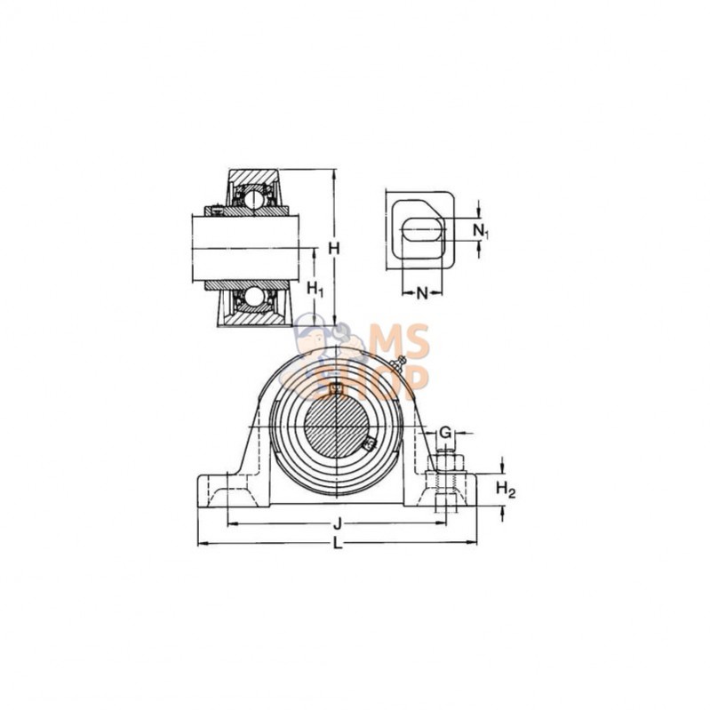 7500SYJ80TF; SKF; Palier complet; pièce detachée