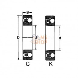 75002308; SKF; Roulement à billes à alignement automatique 40x90x33 mm SKF; pièce detachée