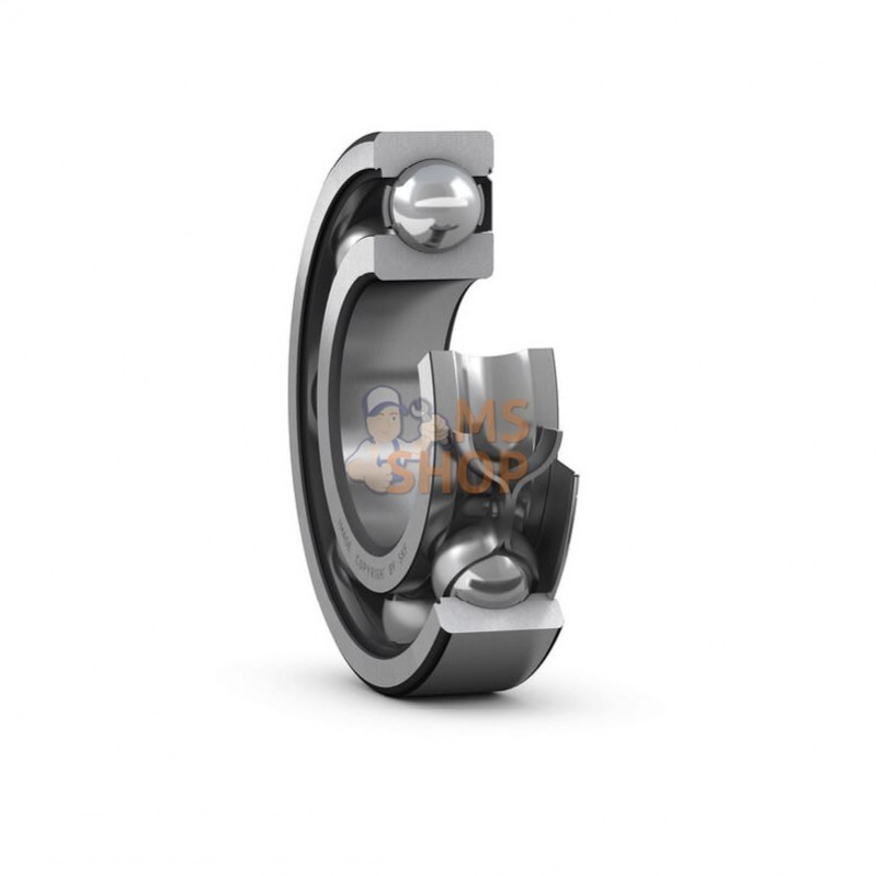 75006203Z; SKF; Roulement à billes à gorge profonde 17x40x12 mm, 6203Z SKF; pièce detachée