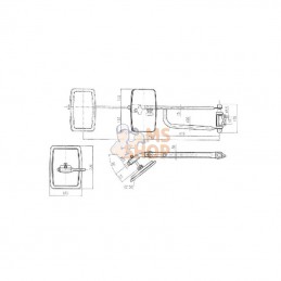 CA6102001; SMAT NORD; Rétroviseur avec bras télescopique G. 236x180 EA40 Ø20; pièce detachée