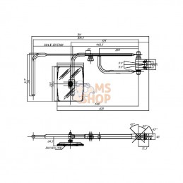 CA6101001; SMAT NORD; Rétroviseur avec bras télescopique D/G 236x180 EA44 Ø20 CNH; pièce detachée