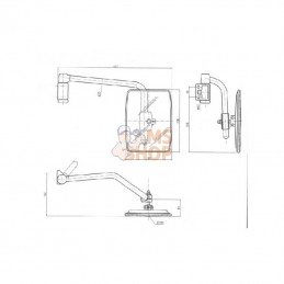 CA6597001; SMAT NORD; Rétroviseur avec bras G. 235x180 EA40 Ø20; pièce detachée