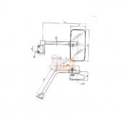 CA6728001; SMAT NORD; Rétroviseur avec bras G. 235x121 EA40 Ø20; pièce detachée