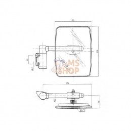CA6732001; SMAT NORD; Rétroviseur avec bras G. 235x180 EA40 Ø20; pièce detachée
