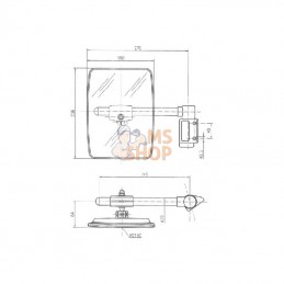 CA6583001; SMAT NORD; Rétroviseur avec bras G. 235x180 EA40 Ø20; pièce detachée