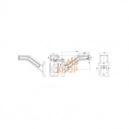 LA30163INDX; KRAMP; Feu de gabarit droit LED, 12-24V, 184.9x58x145.5mm, indicateur de direction dynamique, Kramp; pièce detachée