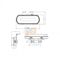 LA30080; KRAMP; Feu de position  LED, blanc, rectangulaire, 12-24V, 133.8x53x25mm, "SAFETY LINE", Kramp; pièce detachée