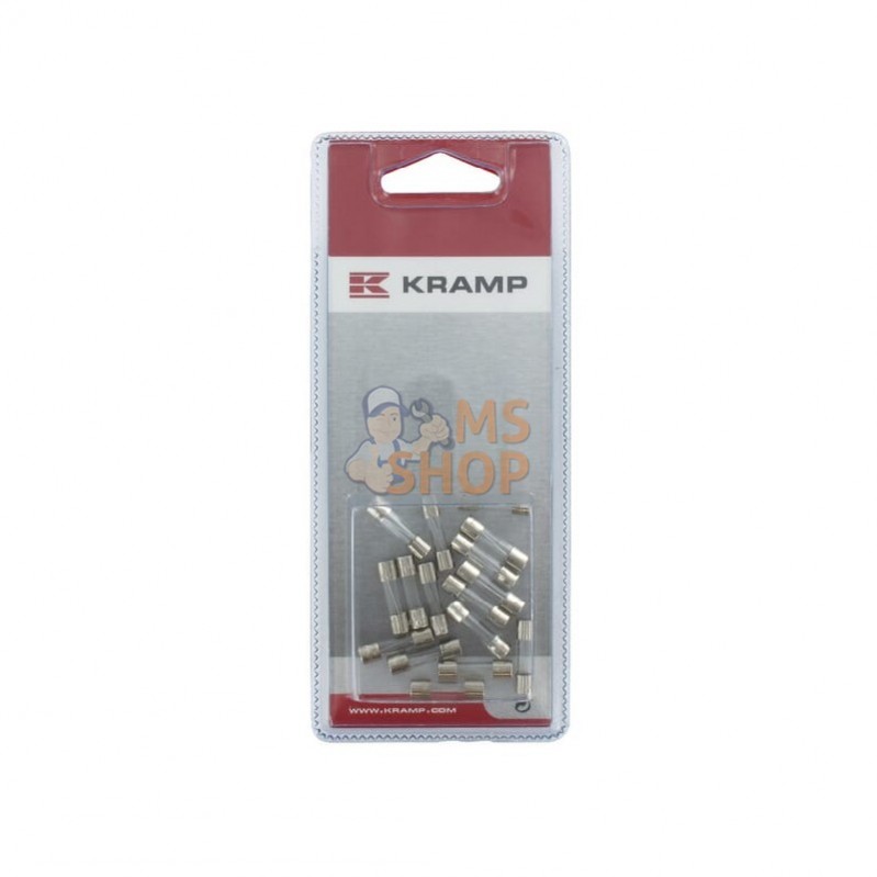 KRGLASSFUSES01P016; KRAMP BLISTER; Assortiment de fusibles verre; pièce detachée