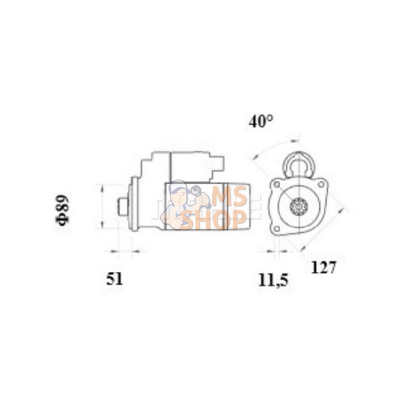 MS972; MAHLE; Démarreur 12 V 3,0 kW; pièce detachée