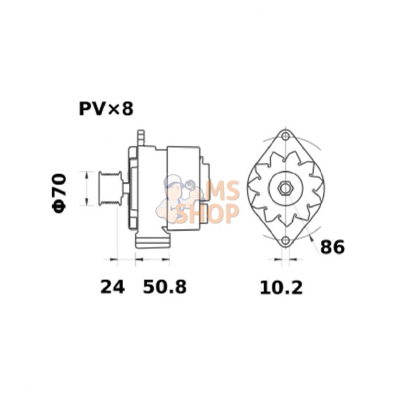 MG1046; MAHLE; Alternateur 14V 120A; pièce detachée