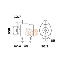 MG1045; MAHLE; Alternateur 14V 85A; pièce detachée