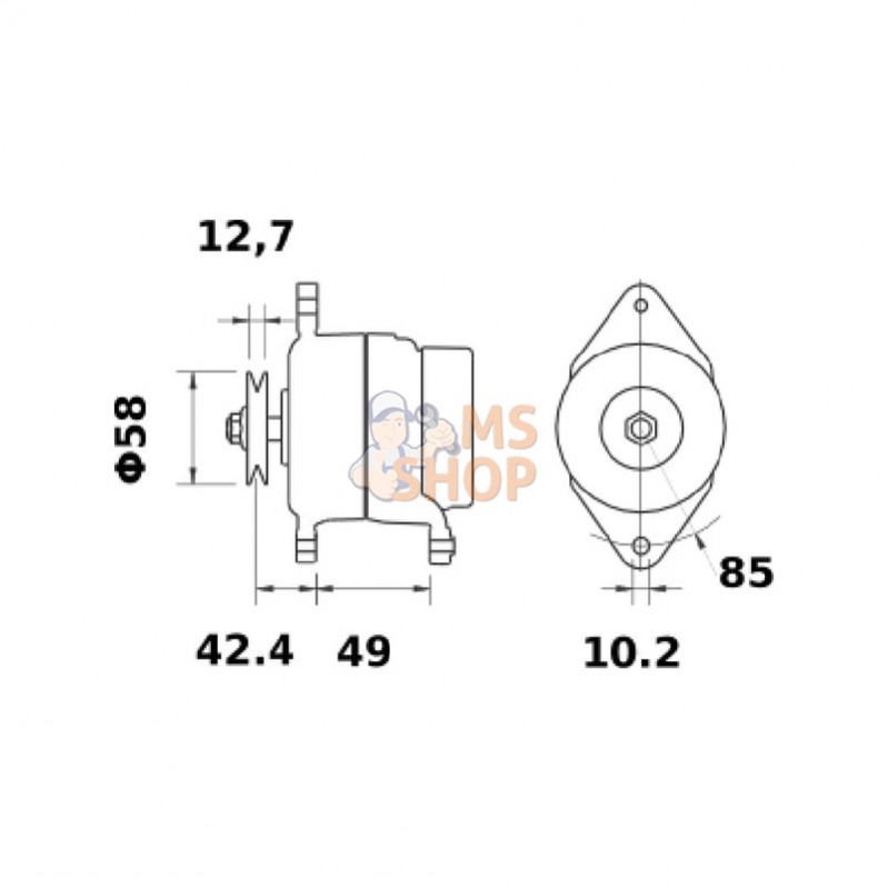 MG1045; MAHLE; Alternateur 14V 85A; pièce detachée