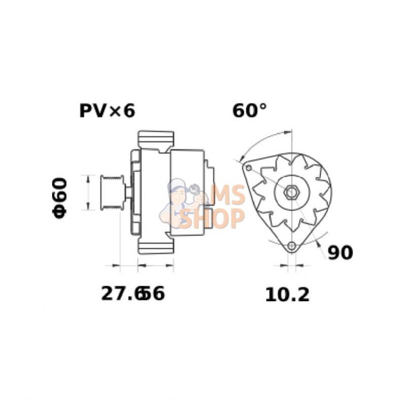 MG1039; MAHLE; Alternateur 14V 120A; pièce detachée