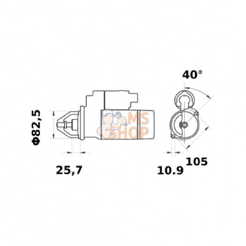 MS658; MAHLE; Démarreur 12 V 3,2 kW; pièce detachée