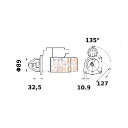 MS222; MAHLE; Démarreur 12 V 3,2 kW; pièce detachée