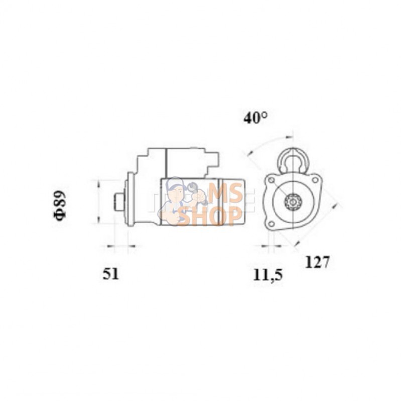 MS975; MAHLE; Démarreur 24 V 4,8 kW; pièce detachée