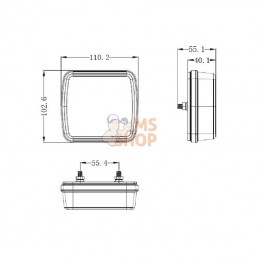 LA60045; KRAMP; Jeu de lumières LED, 12-24V, boulonné à l'arrière, câble de 7,5m, Kramp; pièce detachée