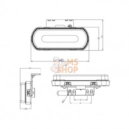 LA30082; KRAMP; Feu de position LED, ambre, rectangulaire, 12-24V, 133.8x53x25mm, "SAFETY LINE", Kramp; pièce detachée