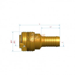 ES6TAB; LÜDECKE; Raccord rap. extr. tuyau 6 mm; pièce detachée