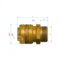 ES12AAB; LÜDECKE; Raccord rapide 1/2", mâle; pièce detachée