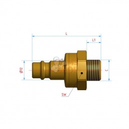 ES12NAAB; LÜDECKE; Raccord hydr. f.mâle BSP 1/2"; pièce detachée