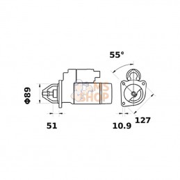 IS1157; MAHLE; Démarreur 12V 4,2kW 10 dents CW, Mahle; pièce detachée