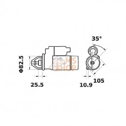 IS1217; MAHLE; Démarreur 12V 2,6kW, 9-dents CW, Mahle; pièce detachée