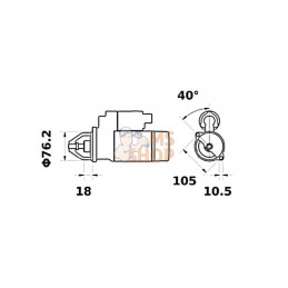 IS1279; MAHLE; Démarreur 12V 1,1kW 9 dents CW, Mahle; pièce detachée