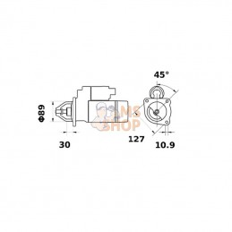 IS1376; MAHLE; Démarreur 12V 4,2kW 10 dents avec réducteur CW, Mahle; pièce detachée