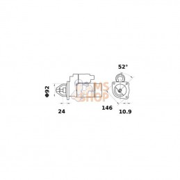 MS291; MAHLE; Démarreur 12V 4,2kW; pièce detachée