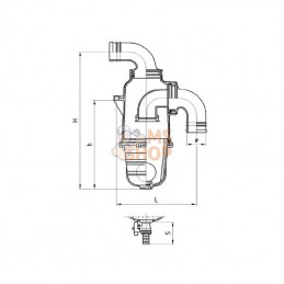 0045024C; MZ; Siphon coudé 45 mm; pièce detachée