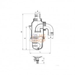 0060027; MZ; Syphon 60 mm; pièce detachée