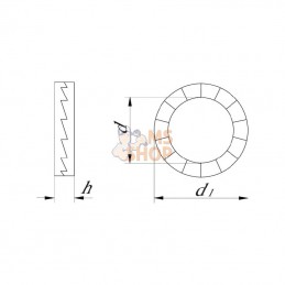 NL4RVSA4; NORD - LOCK; Rondelle de blocage M4x7,6x2,2mm, acier inoxydable A4 DIN 128a; pièce detachée