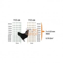 292279; AKO; Filet à volailles 25m, 106cm double fourche, vert, pas de fils cond.; pièce detachée