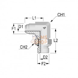 KIB1412; ALFAGOMMA; Adaptateur-90 7/8"JICx3/4"BSP; pièce detachée