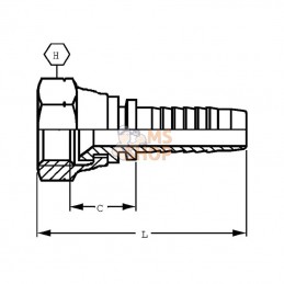 PA108; ALFAGOMMA; Embout DN10 F 1/2" JIC; pièce detachée