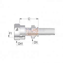 PAV59; ALFAGOMMA; Embout DN05 F 9/16" ORFS; pièce detachée