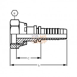 PAV59; ALFAGOMMA; Embout DN05 F 9/16" ORFS; pièce detachée