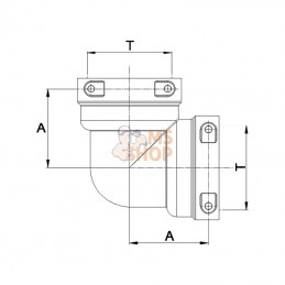 129066; ARAG; Coude 90° T6F/T6F; pièce detachée