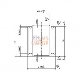 8223801; ADR; Support élastique H=42 38x20; pièce detachée